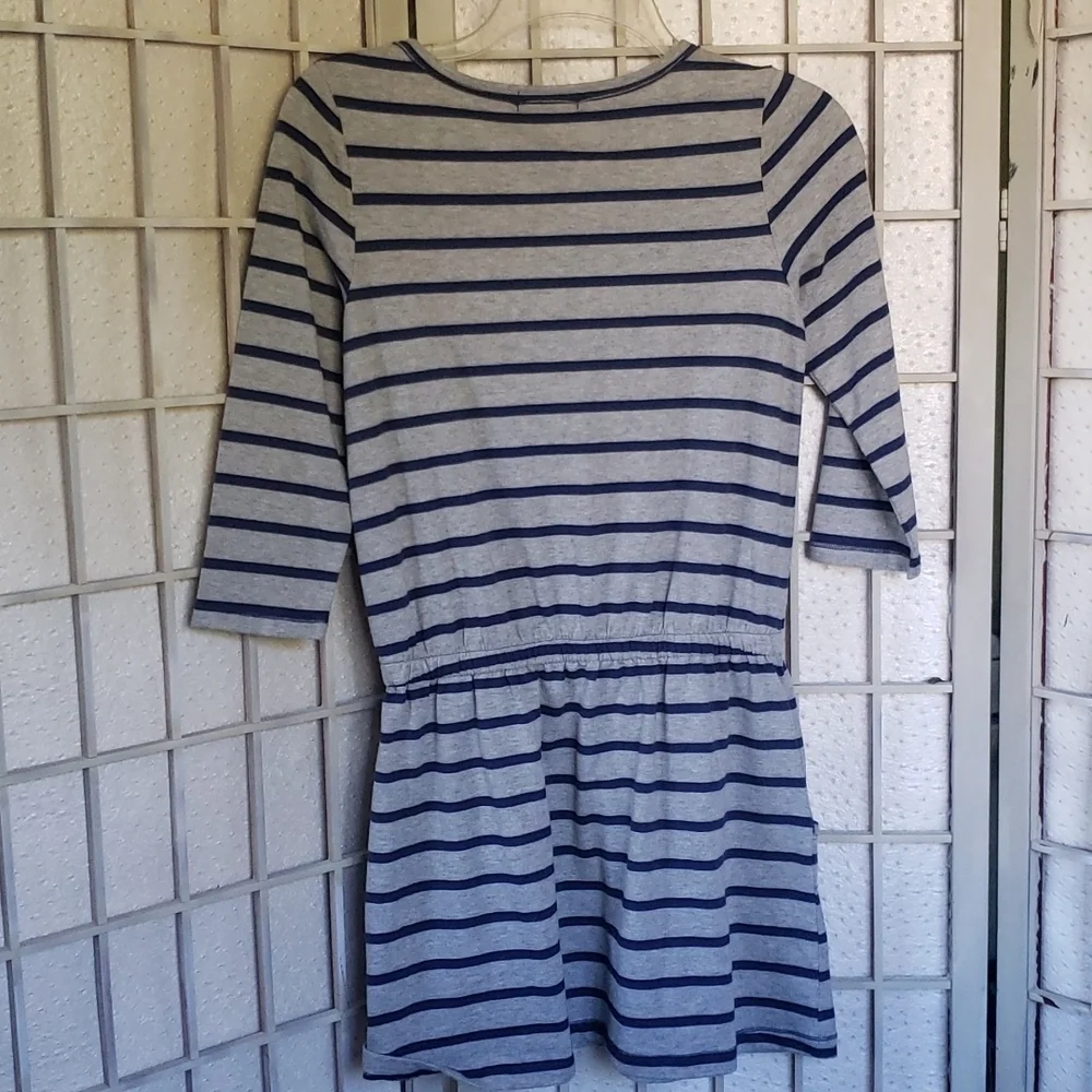 Gap nwt striped 3/4 sleeves elastic waist girls dress 12